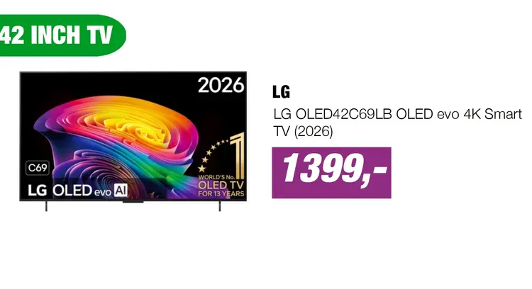Aanbieding: LG OLED42C69LB OLED evo 4K Smart TV (2026)