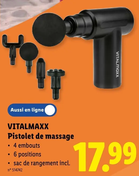 Offre: VITALMAXX Pistolet de massage