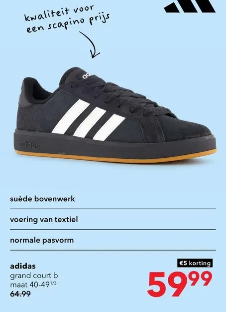 Aanbieding: Adidas Grand Court Base 00s heren sneaker zwart