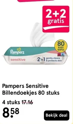 Aanbieding: Pampers Sensitive Billendoekjes
