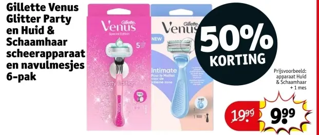 Aanbieding: Gillette Venus Glitter Party en Huid & Schaamhaar 