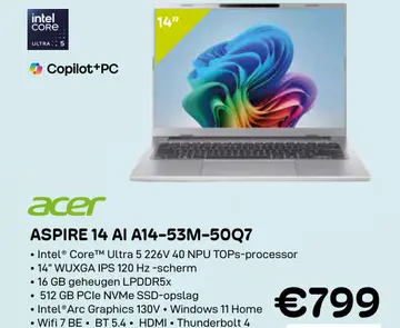 Aanbieding: Aspire 14 ai a14-53m-50q7
