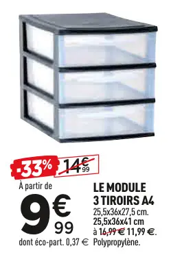 Offre: Le module 3 tiroirs a4