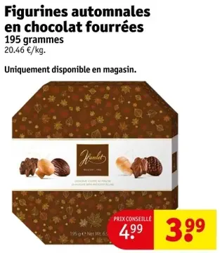Offre: Figurines automnales en chocolat fourrées