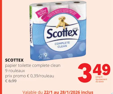 Offre: papier toilette complete clean