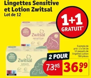 Offre: Lingettes Sensitive et Lotion Zwitsal