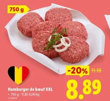 Offre: Hamburger de bœuf XXL