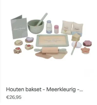 Aanbieding: Houten bakset - Meerkleurig