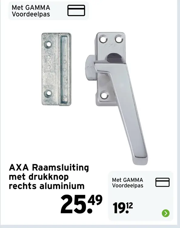 Aanbieding: Raamsluiting met drukknop rechts aluminium