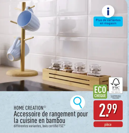 Offre: Accessoire de rangement pour la cuisine en bambou