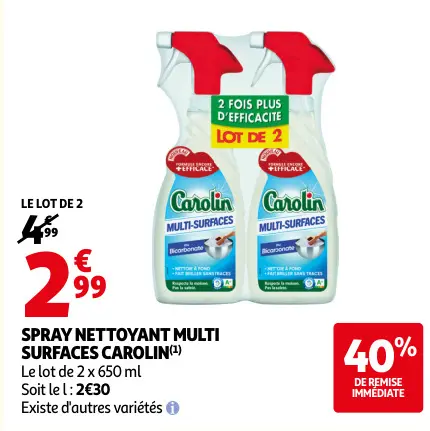 Offre: Spray nettoyant multi surfaces