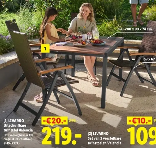 Aanbieding: Uitschuifbare tuintafel Valencia