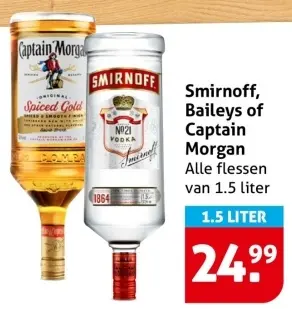 Aanbieding: Smirnoff, Baileys of Captain Morgan