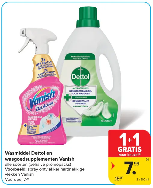 Promotie: Wasmiddel Dettol en wasgoedsupplementen Vanish