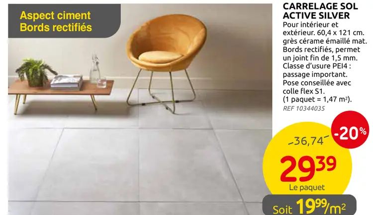 Offre: Carrelage sol active silver
