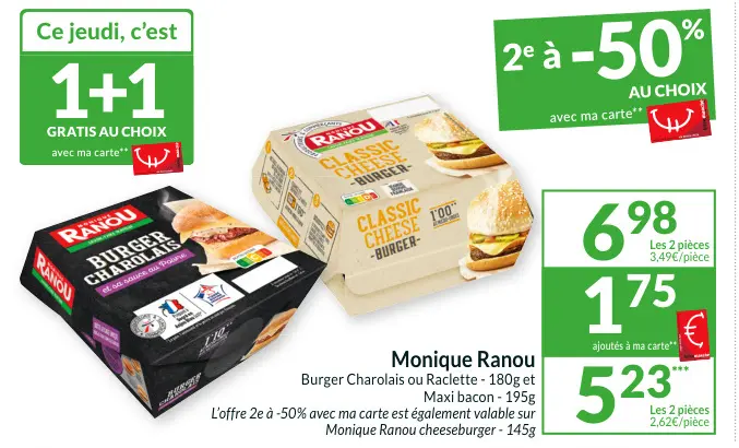 Offre: Burger Charolais ou Raclette