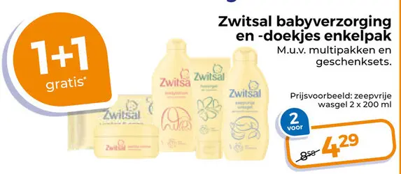 Aanbieding: Zwitsal babyverzorging en -doekjes enkelpak