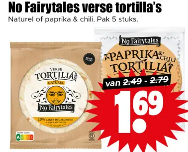 Aanbieding: No Fairytales verse tortilla's