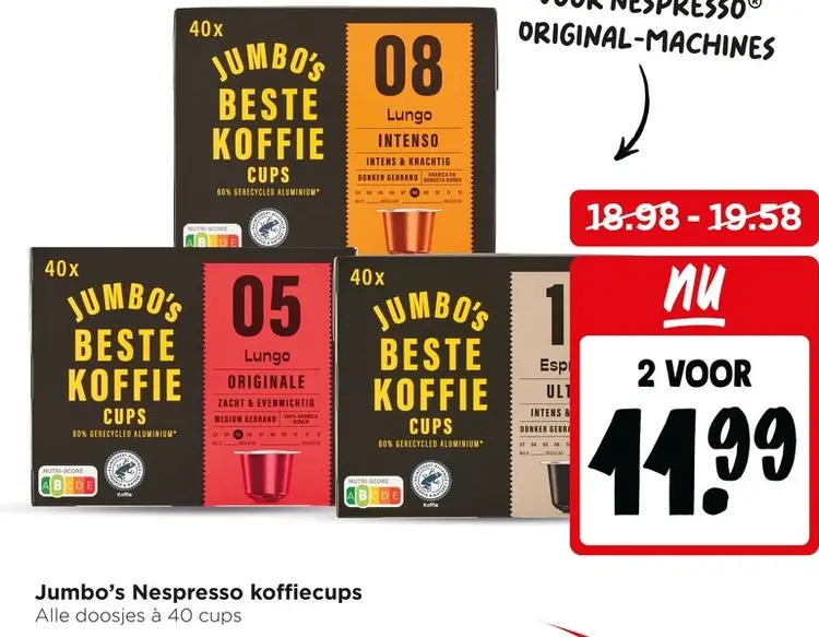 Aanbieding: Nespresso koffiecups