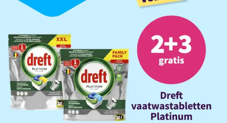 Aanbieding: Dreft vaatwastabletten Platinum
