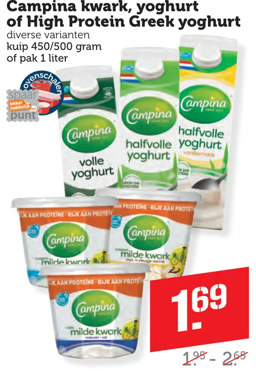 Aanbieding: kwark, yoghurt of High Protein Greek yoghurt