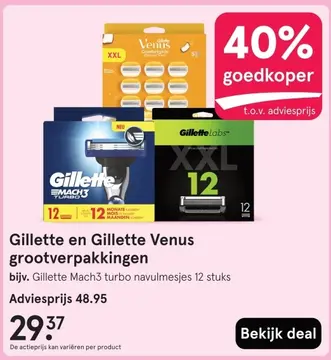 Aanbieding: Gillette en Gillette Venus grootverpakkingen