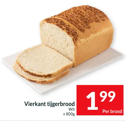 Promotie: Vierkant tijgerbrood