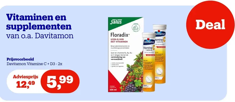Aanbieding: Vitaminen en supplementen van o.a. Davitamon
