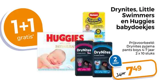 Aanbieding: Drynites, Little Swimmers en Huggies babydoekjes