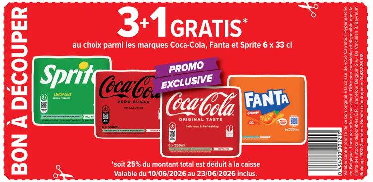 Offre: Coca-Cola, Fanta et Sprite