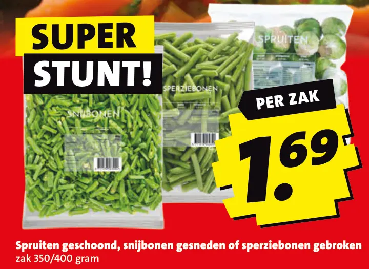 Aanbieding: Spruiten, snijbonen of sperziebonen
