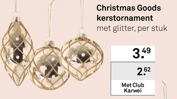 Aanbieding: Christmas Goods kerstornament met glitter
