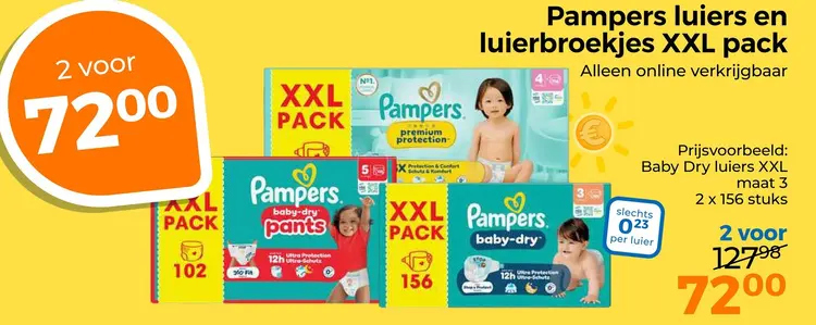 Aanbieding: luiers en luierbroekjes XXL pack