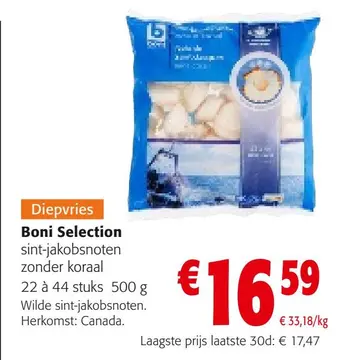 Aanbieding: Boni Selection sint-jakobsnoten zonder koraal