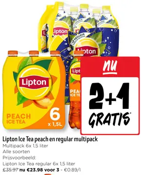 Aanbieding: Ice Tea peach en regular multipack