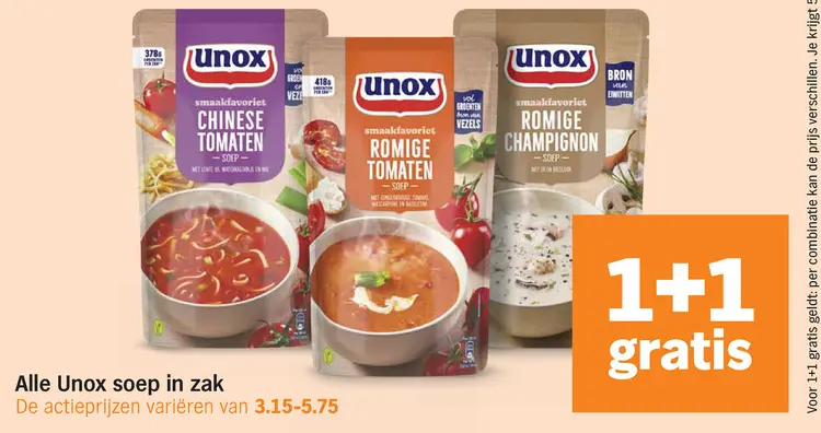Aanbieding: Unox soep in zak