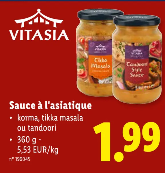 Offre: Sauce à l'asiatique