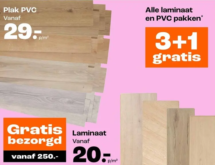 Promotie: Alle laminaat en PVC pakken