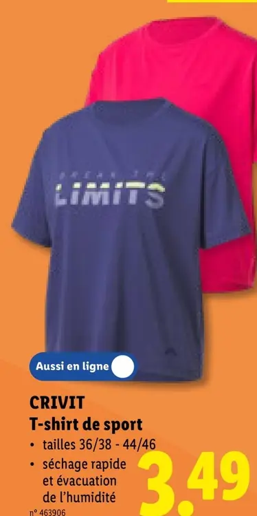 Offre: T-shirt de sport