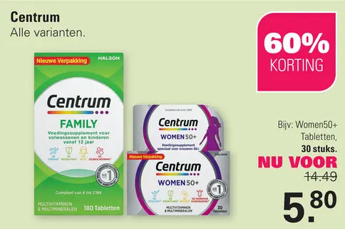 Aanbieding: Centrum Women50+ Tabletten