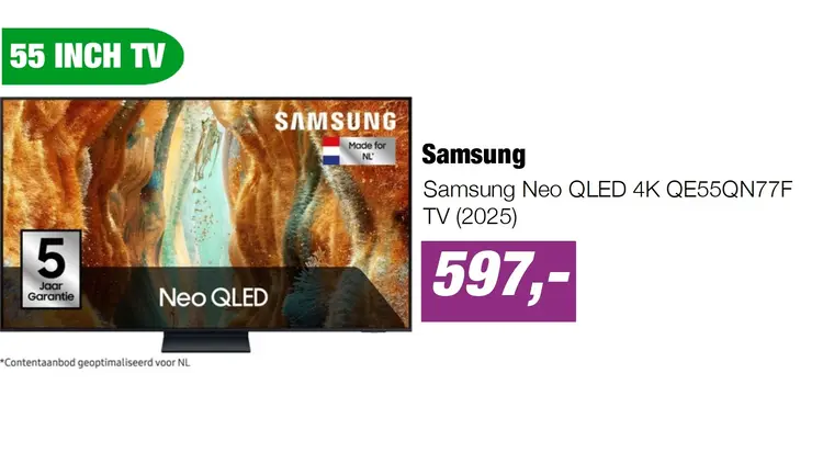 Aanbieding: Samsung Neo QLED 4K QE55QN77F TV (2025)