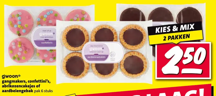 Aanbieding: Gangmakers, confettini's, abrikozencakejes of aardbeiengebak