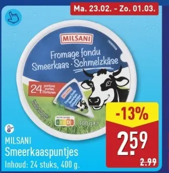 Aanbieding: Smeerkaaspuntjes