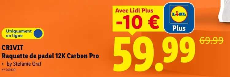 Offre: Raquette de padel 12K Carbon Pro