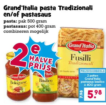 Aanbieding: Grand'Italia pasta Tradizionali en/of pastasaus