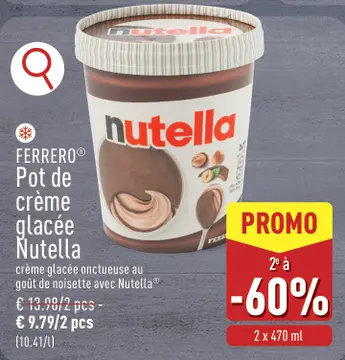 Offre: Pot de crème glacée Nutella