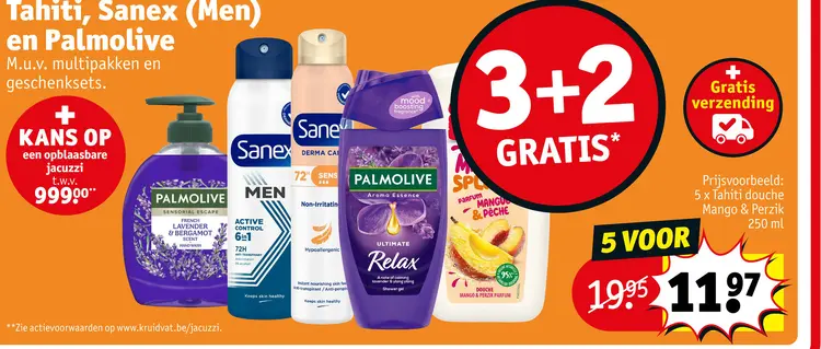 Promotie: Tahiti, Sanex (Men) en Palmolive