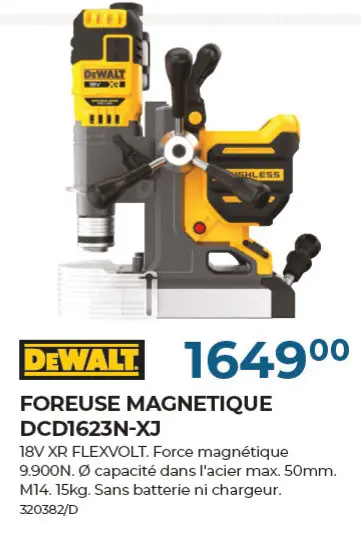 Offre: Foreuse magnetique dcd1623n-xj