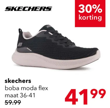 Aanbieding: Skechers Bobs Moda Flex - Mellow Dawn dames sneakers zwart