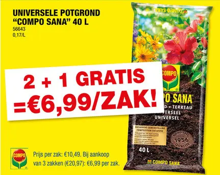Promotie: Compo universele potgrond 40l